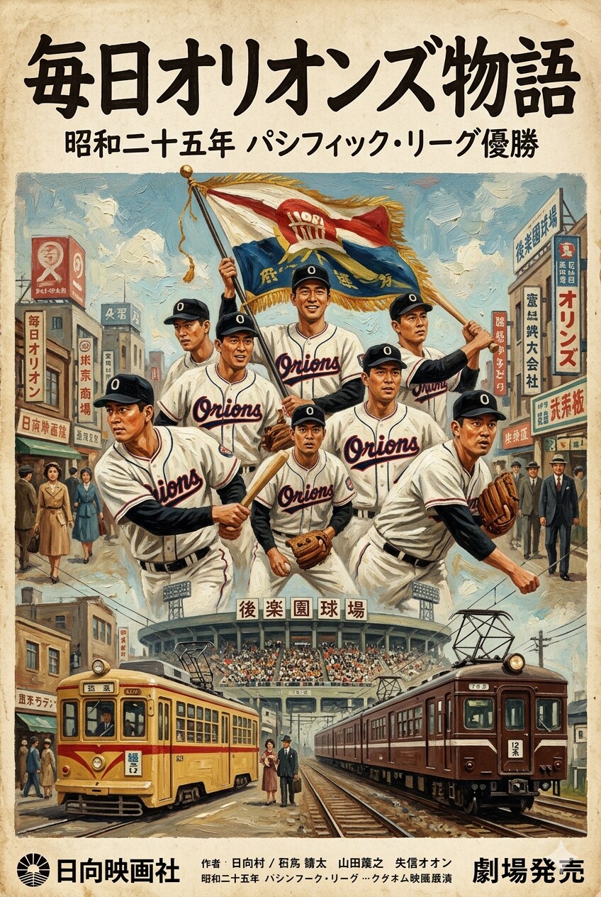 レトロ映画ポスター「毎日オリオンズ物語」