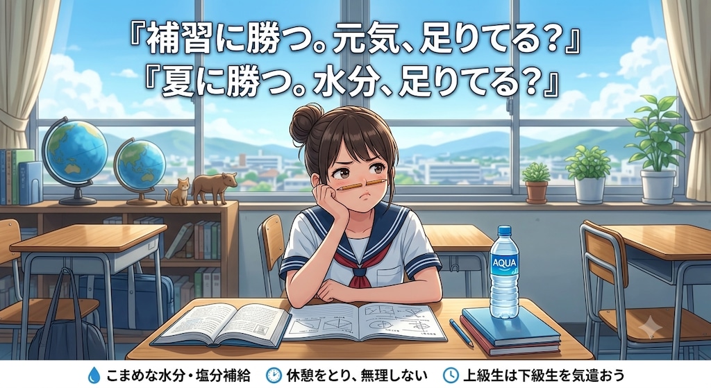 皆さん、今日もしっかり水分補給してね！7