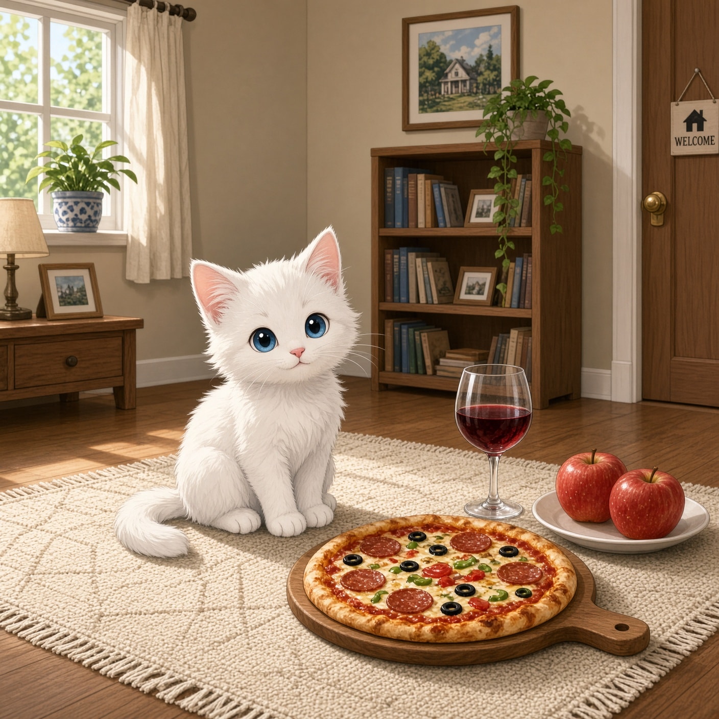 白い子猫とワイン/Grok | の人気AIイラスト・グラビア
