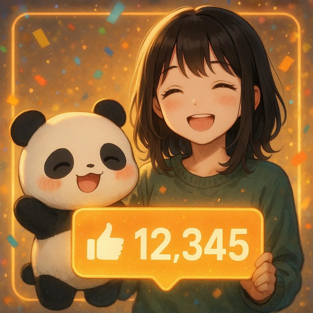 １２，３４５　のいいね、を、感謝