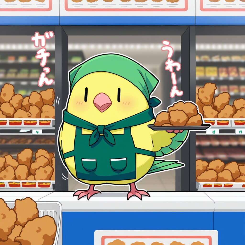 スーパーちちぷいのお惣菜部門担当しゃべるインコ