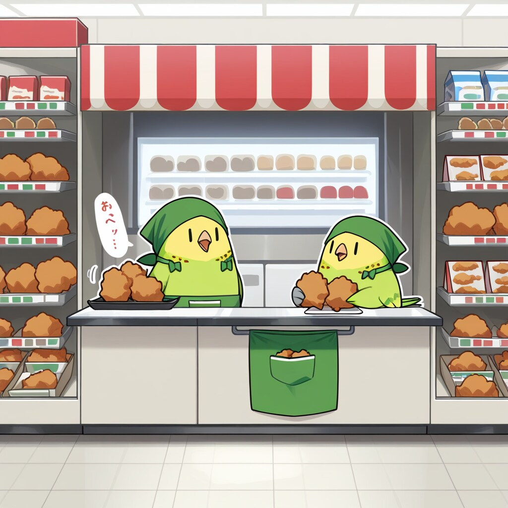 スーパーちちぷいのお惣菜部門担当しゃべるインコ