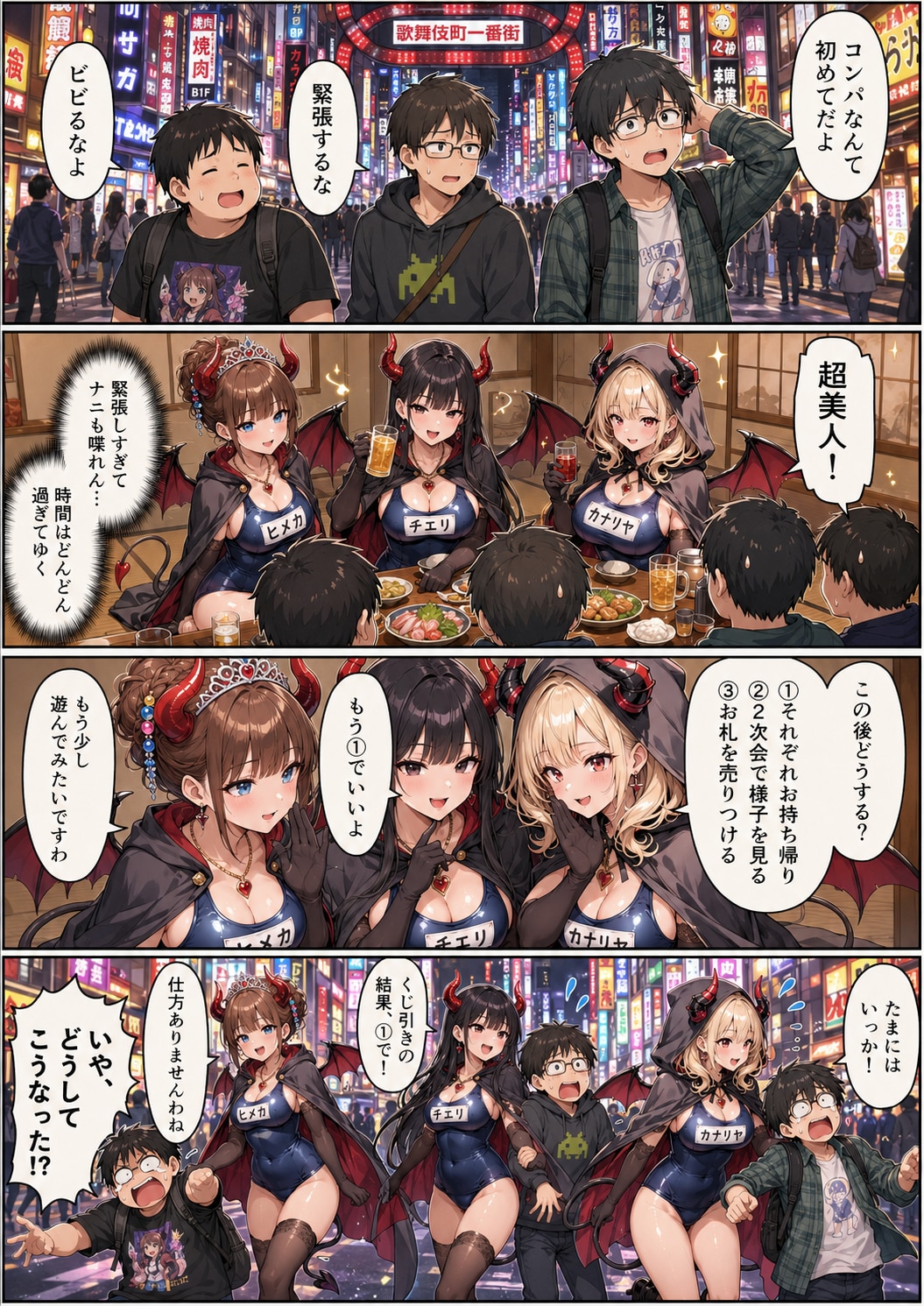 はじめてのコンパ　好青年編 | の人気AIイラスト・グラビア