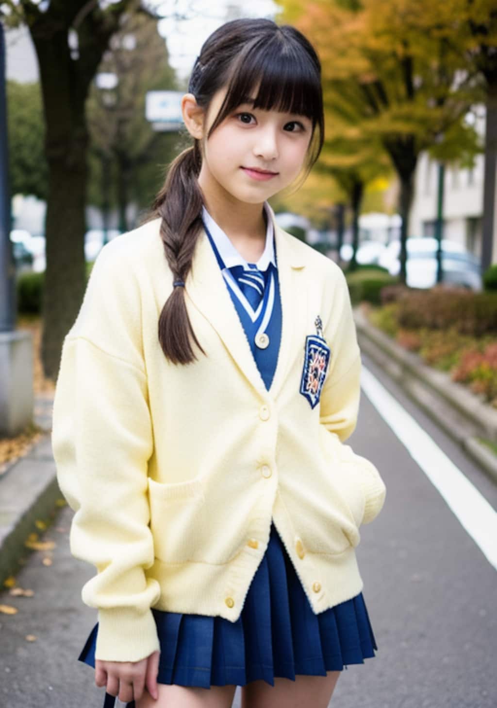 コスプレ制服 ブレザー　街での撮影で―す。