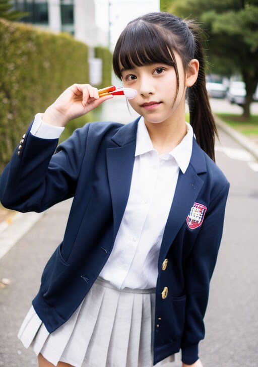 コスプレ制服 ブレザー　街での撮影で―す。