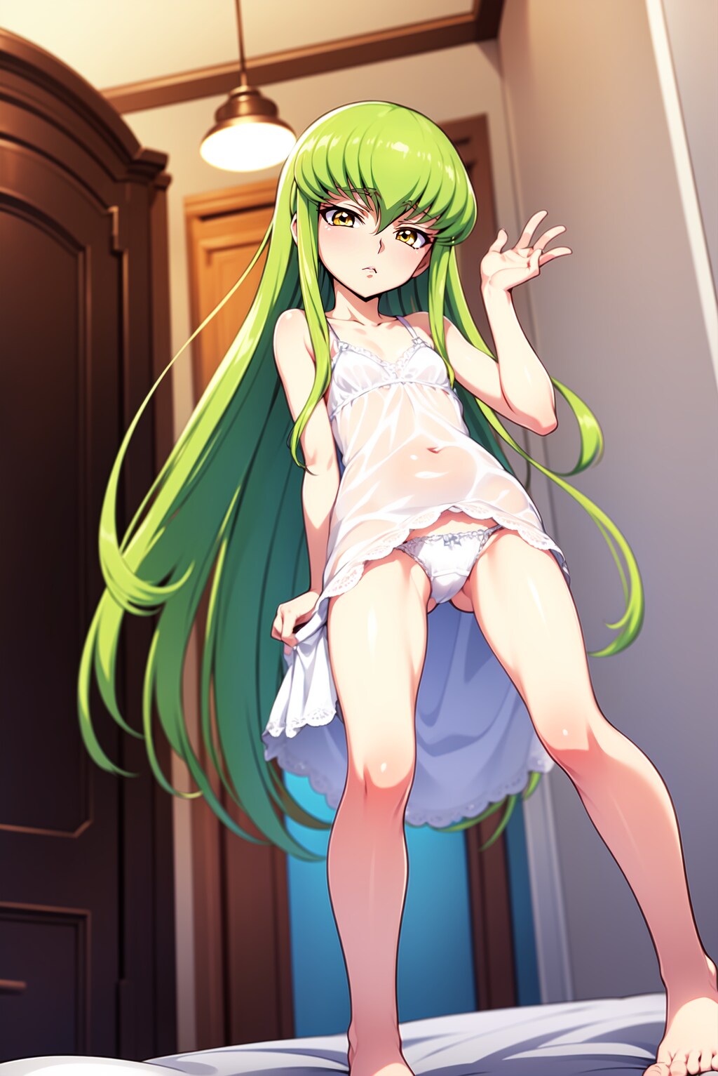 少女C.C.のイラスト4【スリップ＆ランジェリー】