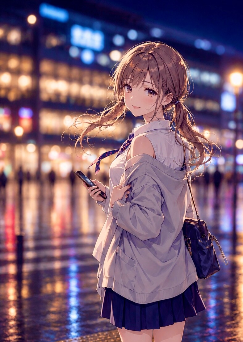 オフショル風カーディガンコーデ