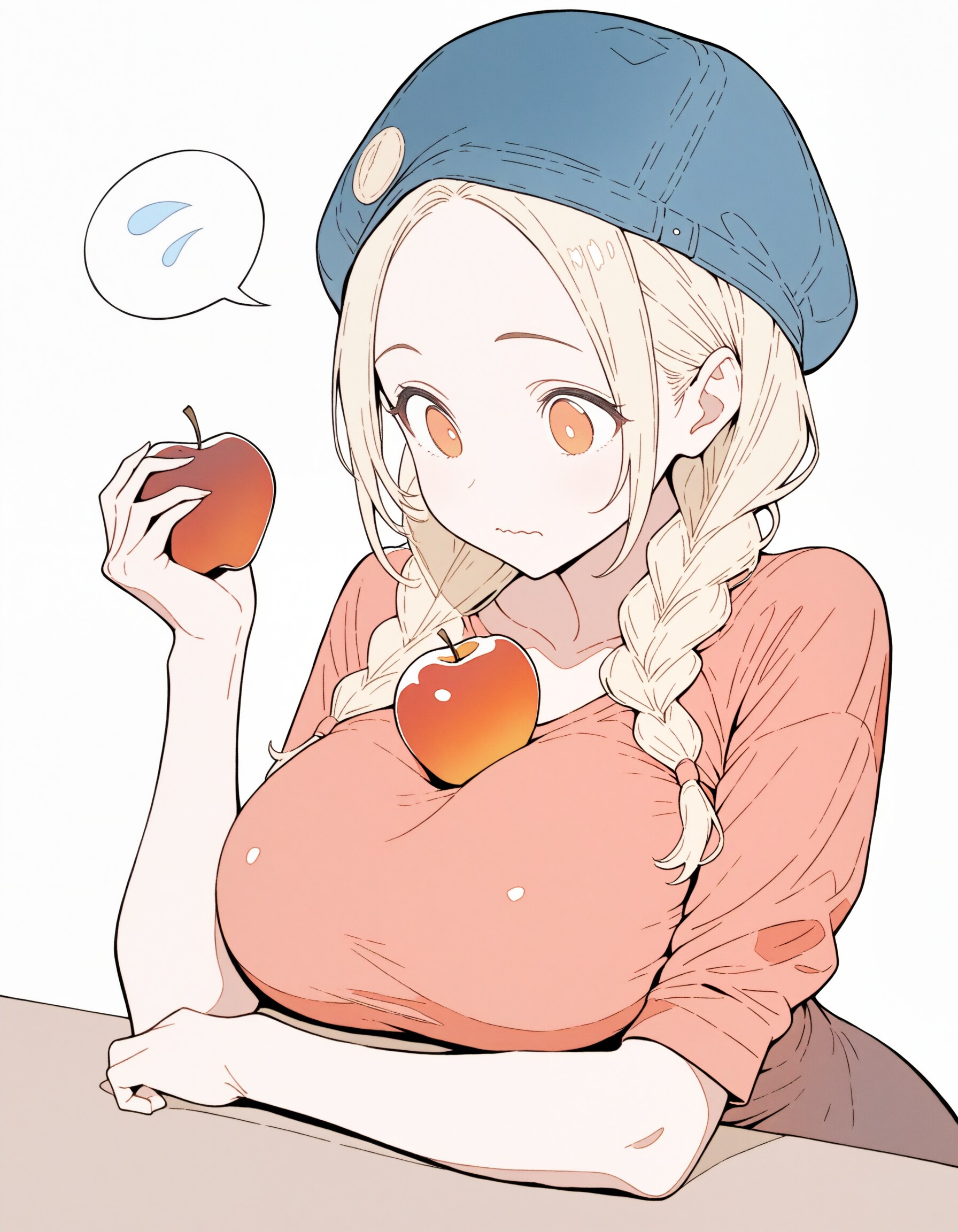 リンゴを載せた姉さんXL | の人気AIイラスト・グラビア