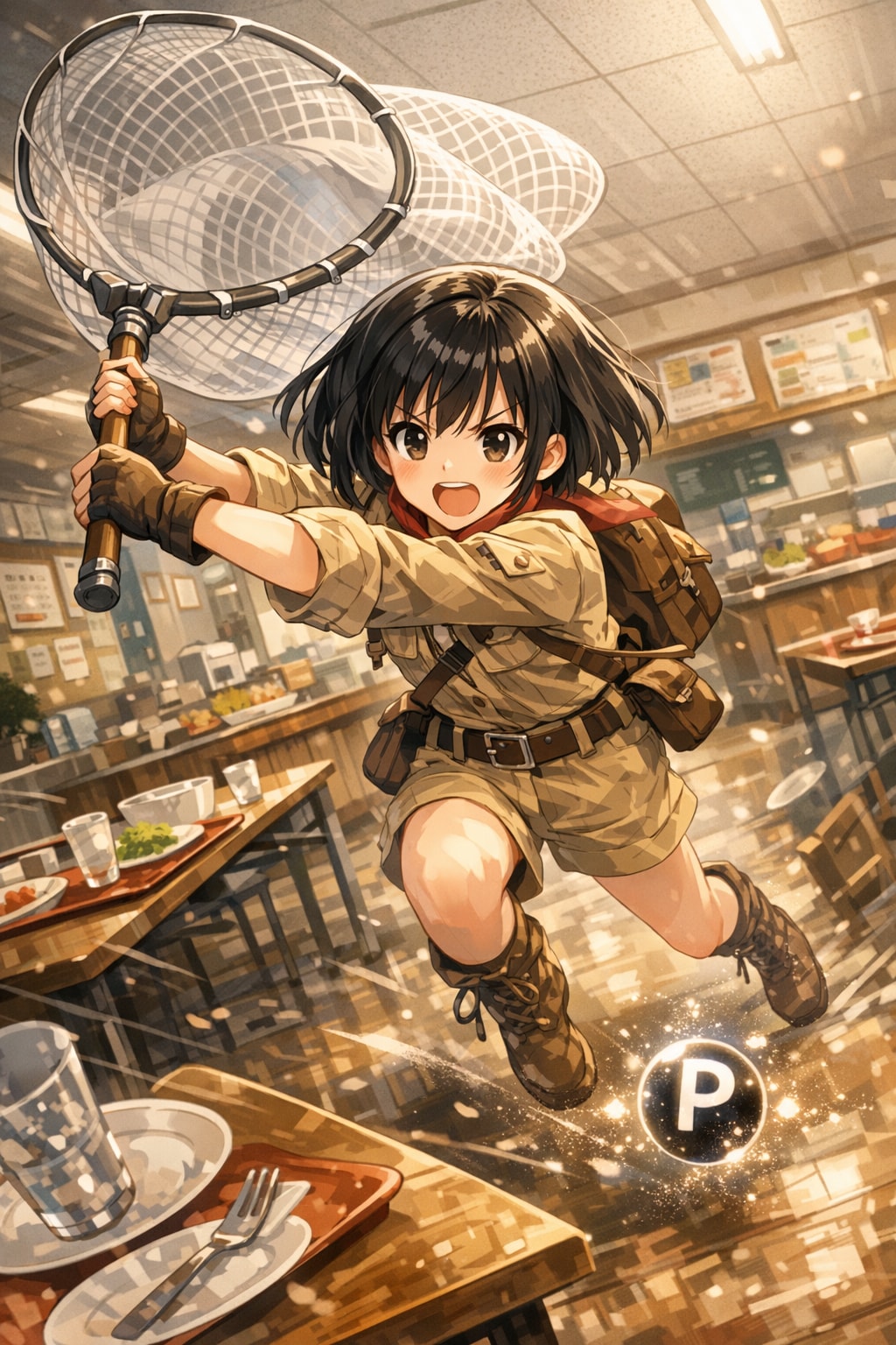 点Pを捕まえようとしている女の子 | の人気AIイラスト・グラビア