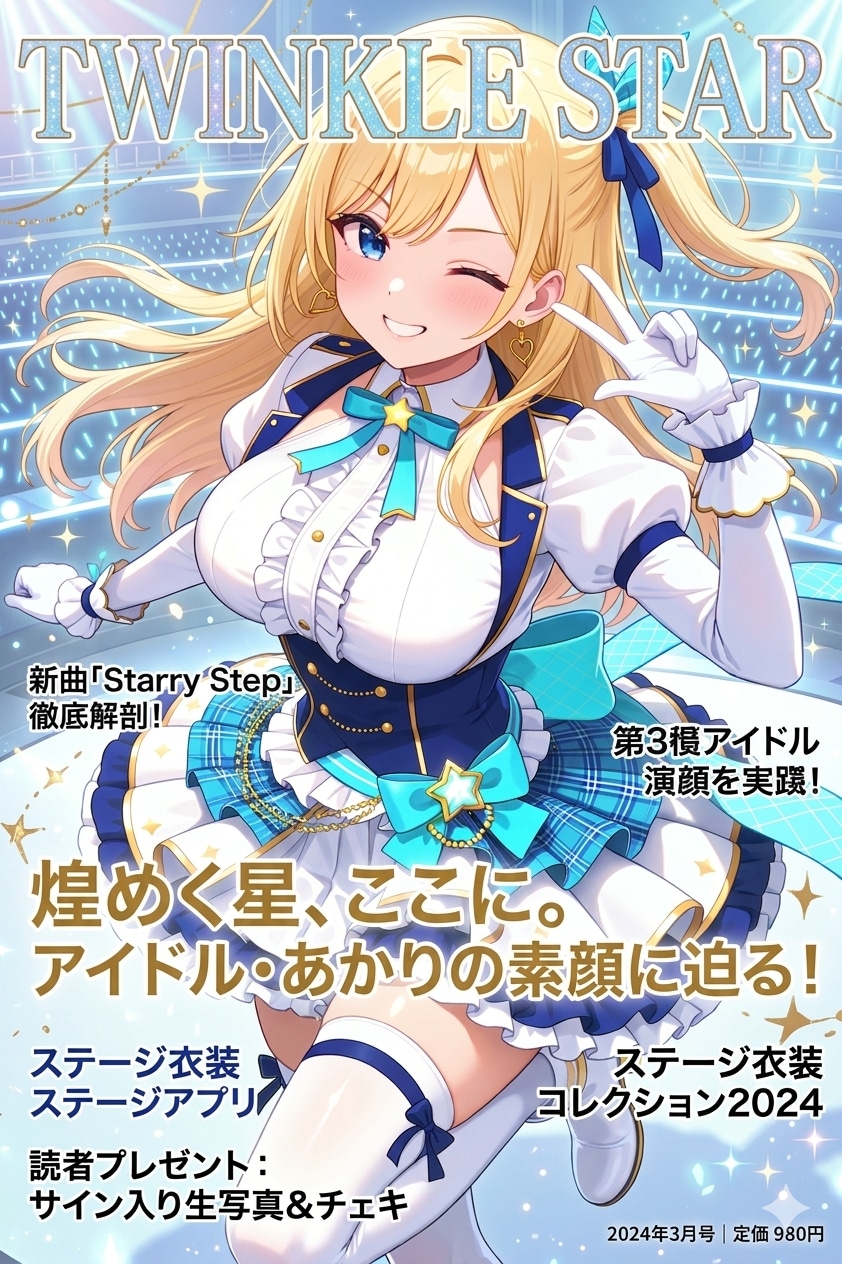 アイドル雑誌の表紙のナミちゃん | の人気AIイラスト・グラビア