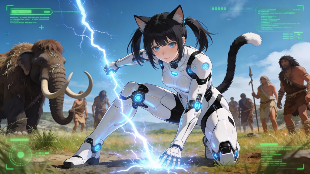 黒ツイにゃん。原始時代