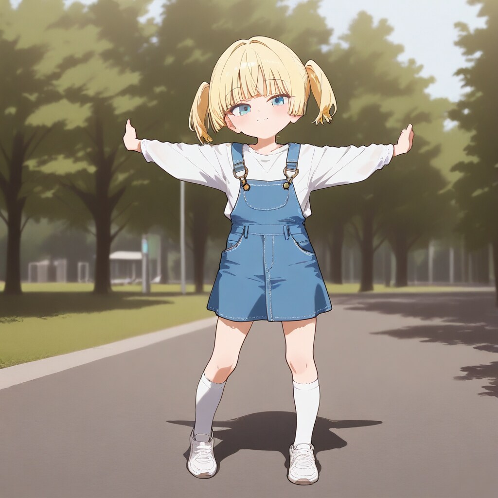 公園で手を広げるみんと | の人気AIイラスト・グラビア