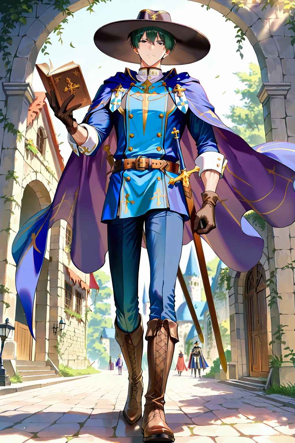 ファンタジー遺跡地下、アニメ風若き司教1-1-2-3-4-2-1-3-1 | の人気AIイラスト・グラビア