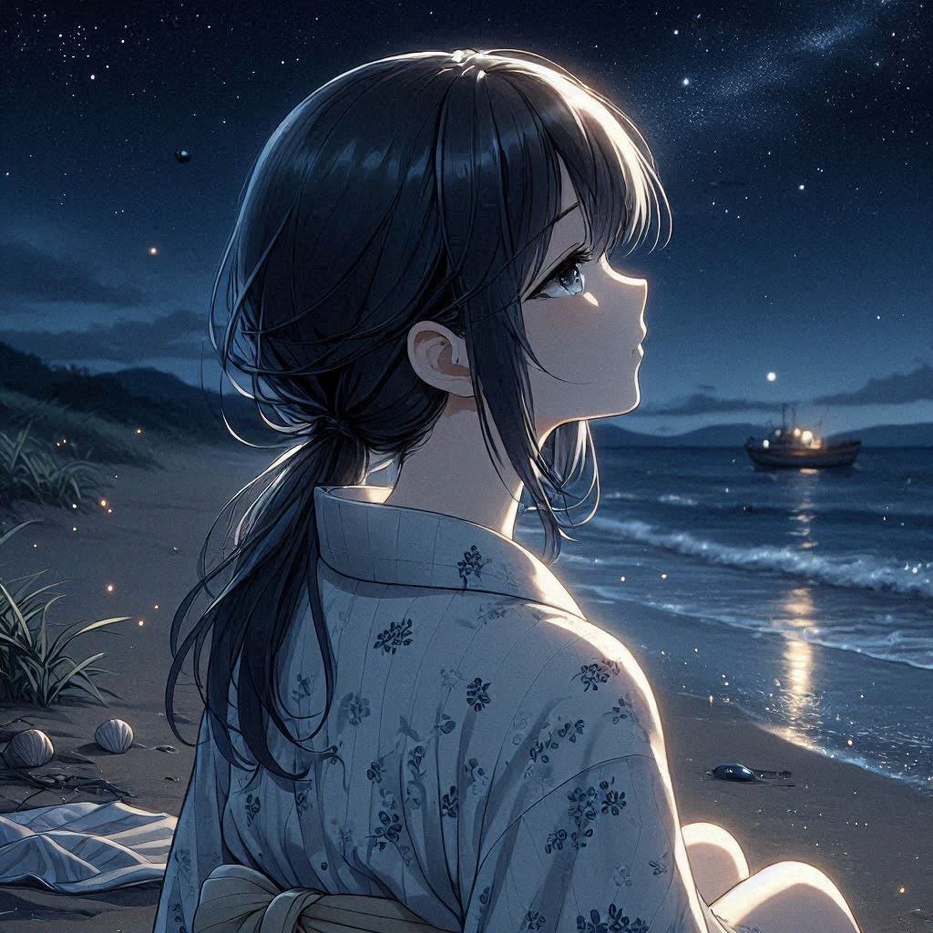 浜辺の星空(DALL-E)