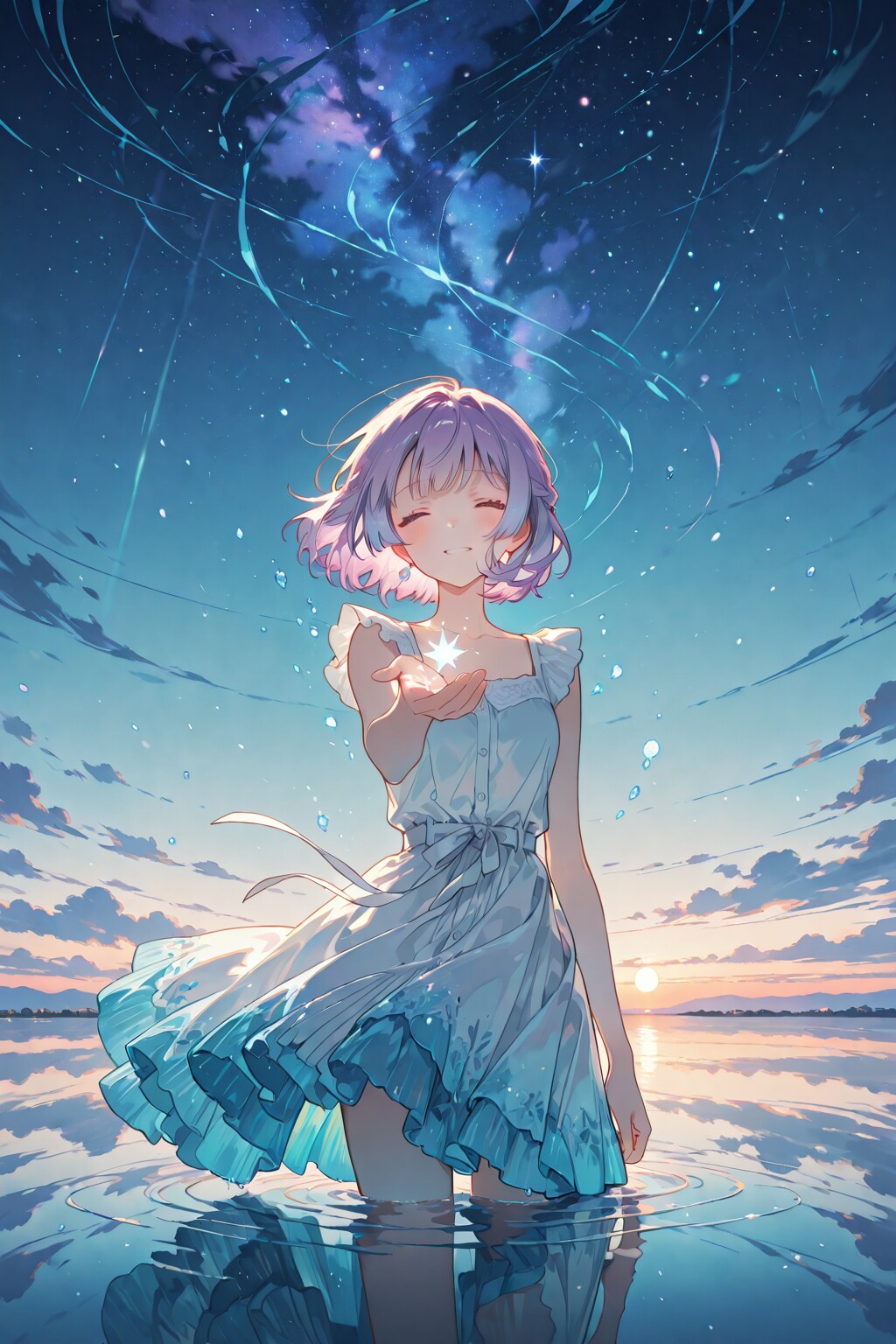 水面に沈まない星