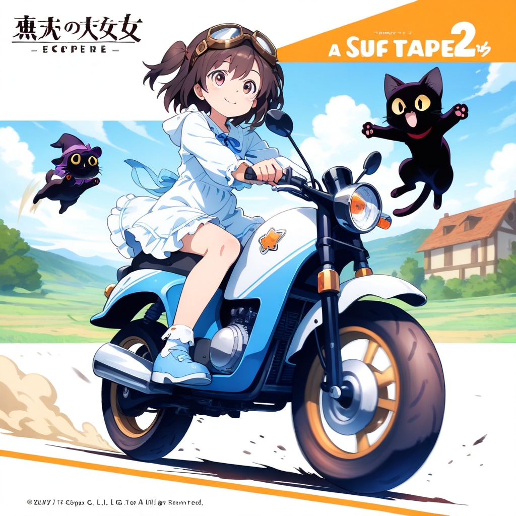 バイク好き彼女と黒猫 | の人気AIイラスト・グラビア