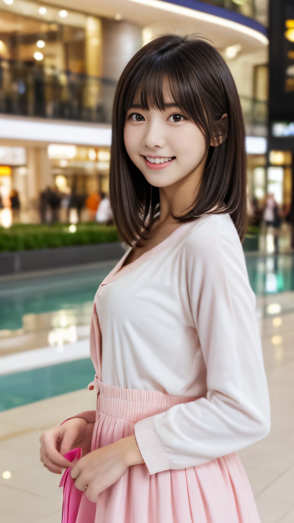 淡いピンクと白の洋服は可愛い春衣装の鉄板♪