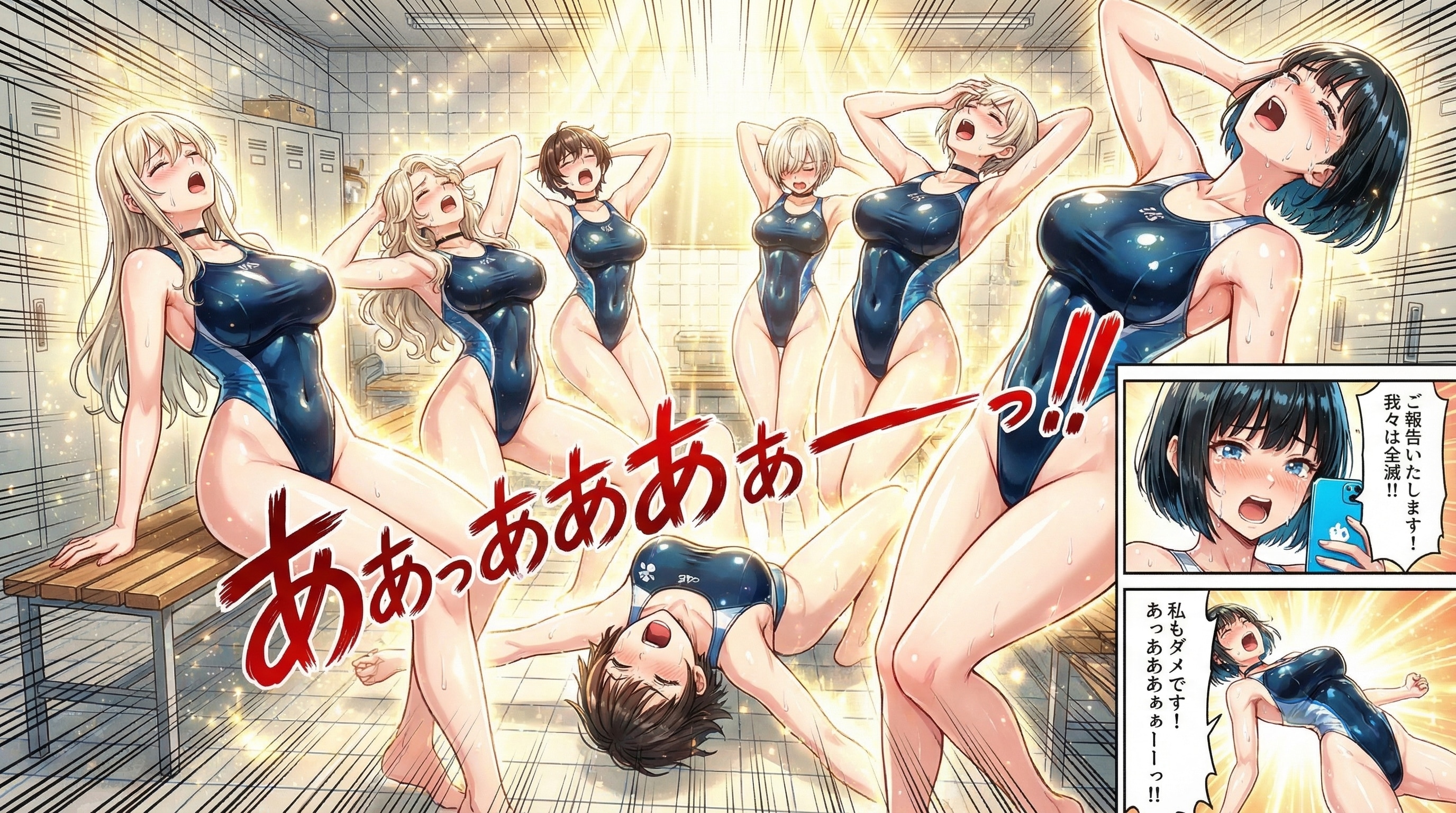 最後の報告💦・・全滅を報告した直後！果てるハイレグ女戦闘員💦（こーゆうシチュエーションが癖なので何枚も作ちゃいました😅💦）