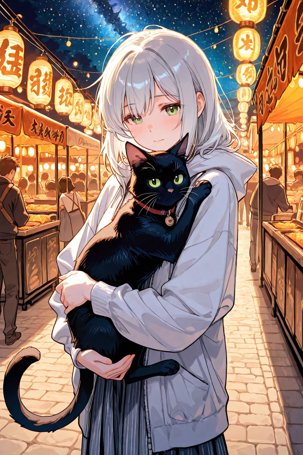 猫を抱く彼女 | の人気AIイラスト・グラビア