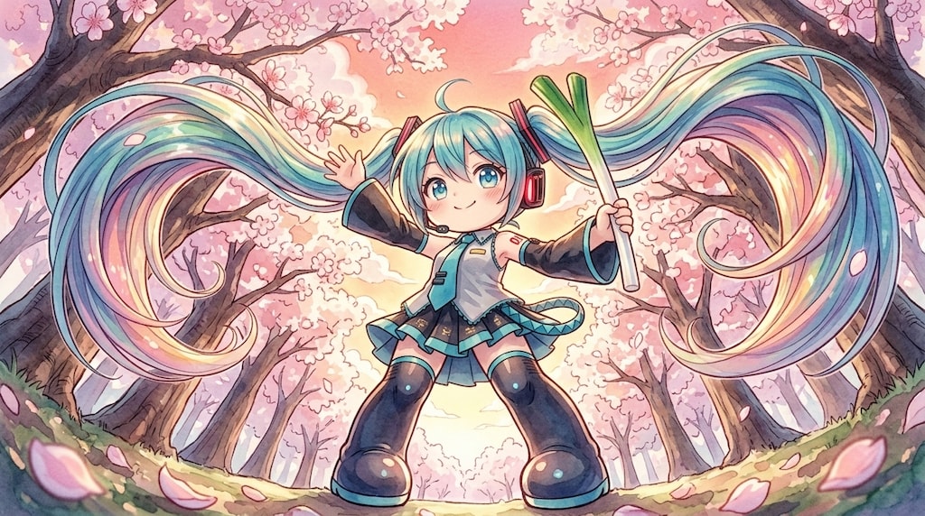 みどツイさん。夕焼け。3月9日 #ミクの日