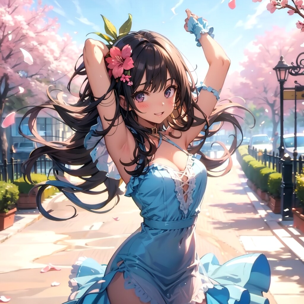 桜吹雪とワンピース