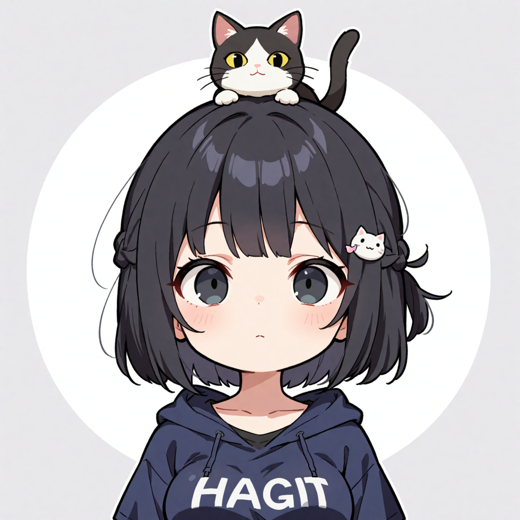 凜猫ちゃんの頭に猫