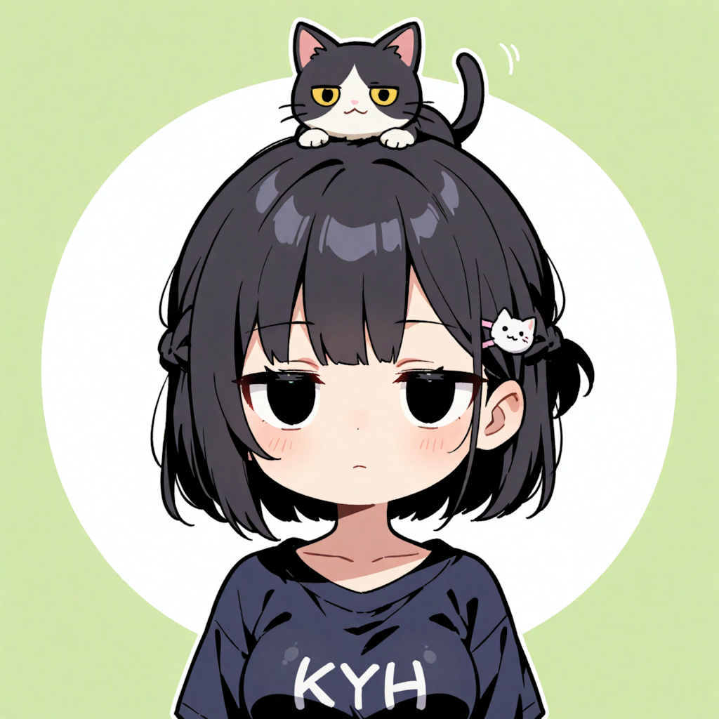 凜猫ちゃんの頭に猫