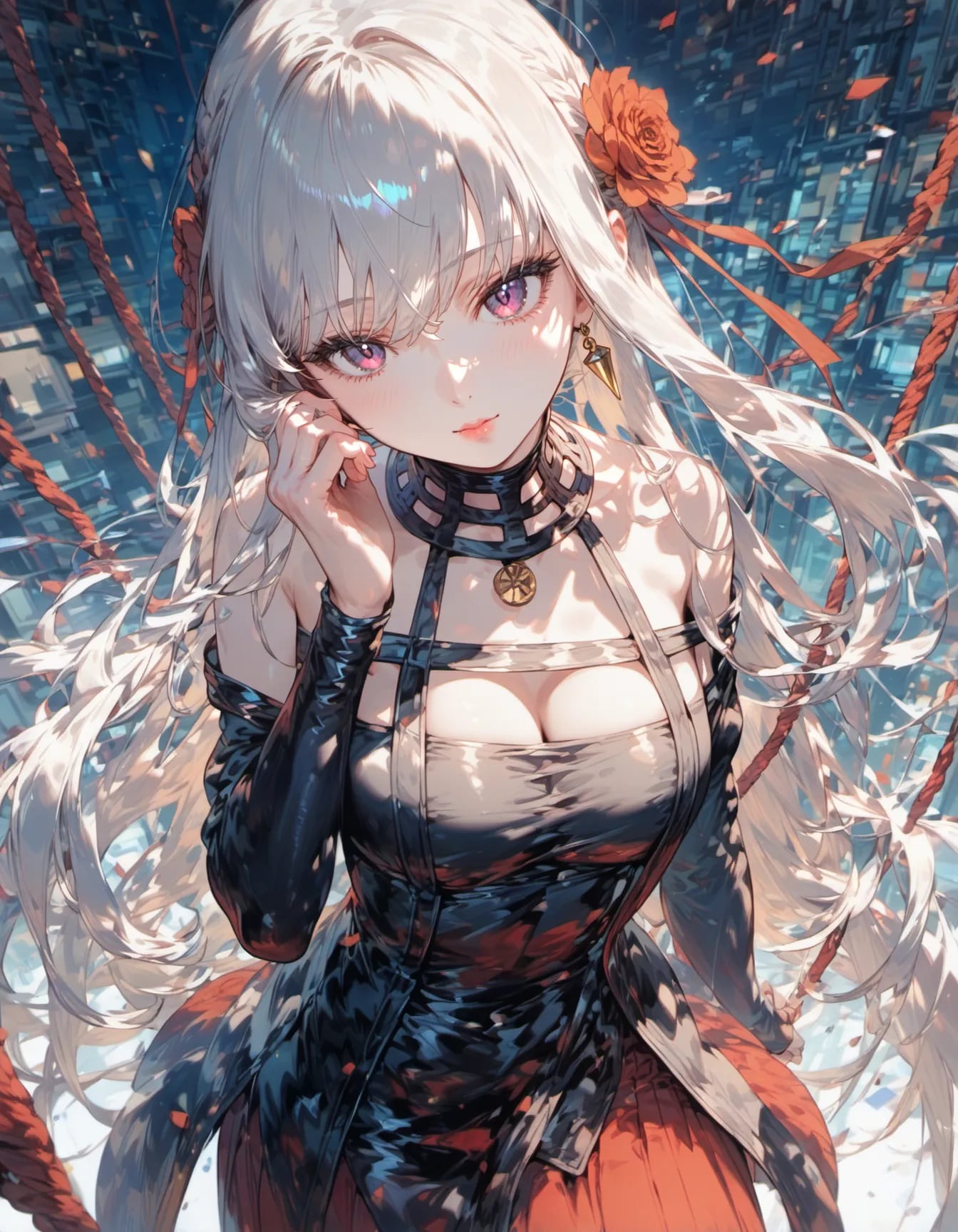 White-Haired Siren in Black Leather | の人気AIイラスト・グラビア