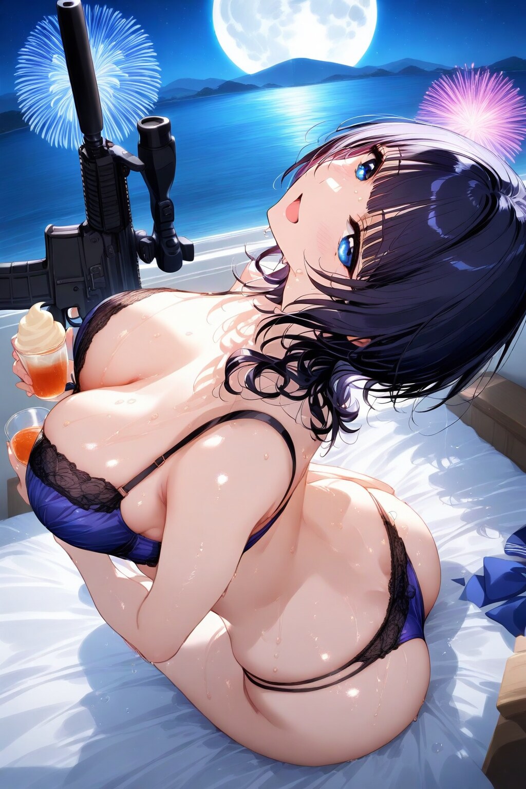 紫サテン下着の果林さん(WAVE版)