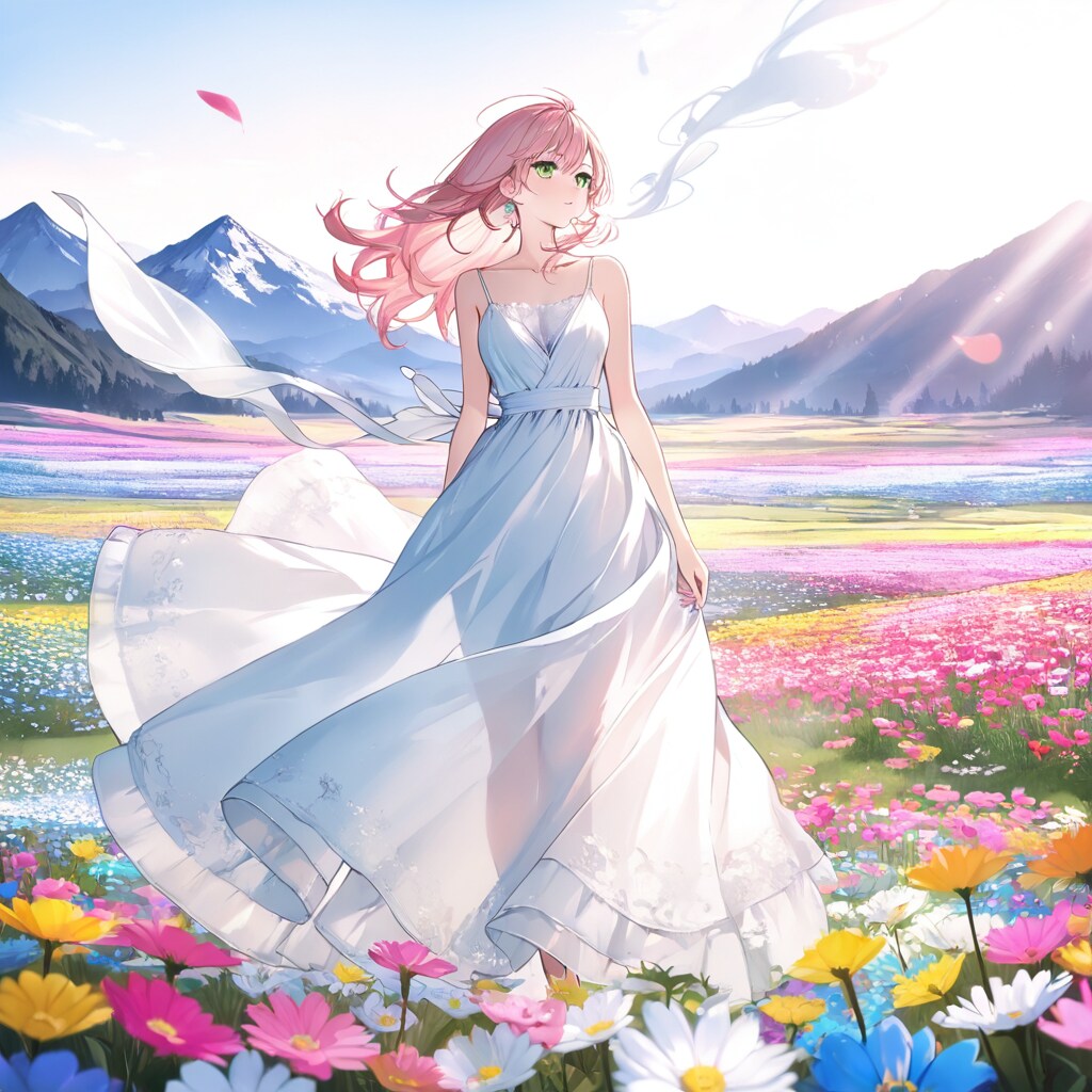 天空の花海と風のドレス