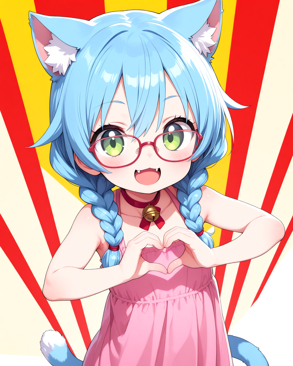 ねこにめがね三つ編みは似合うのかぁ！？