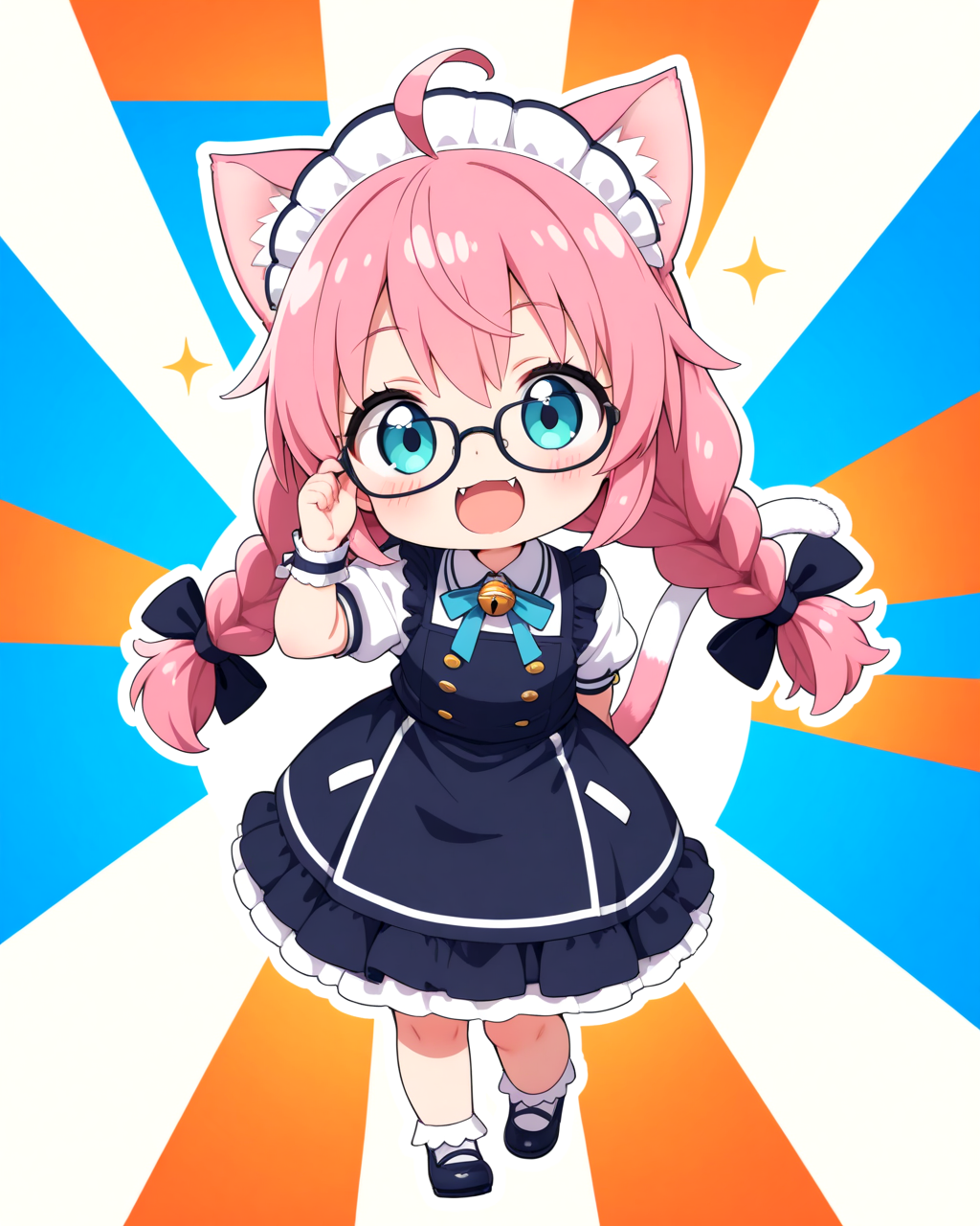 ねこにめがね三つ編みは似合うのかぁ！？ | の人気AIイラスト・グラビア