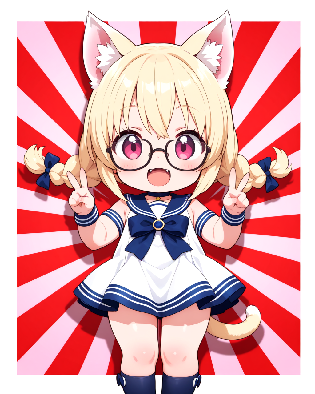 ねこにめがね三つ編みは似合うのかぁ！？