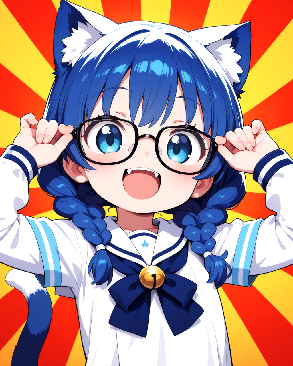 ねこにめがね三つ編みは似合うのかぁ！？