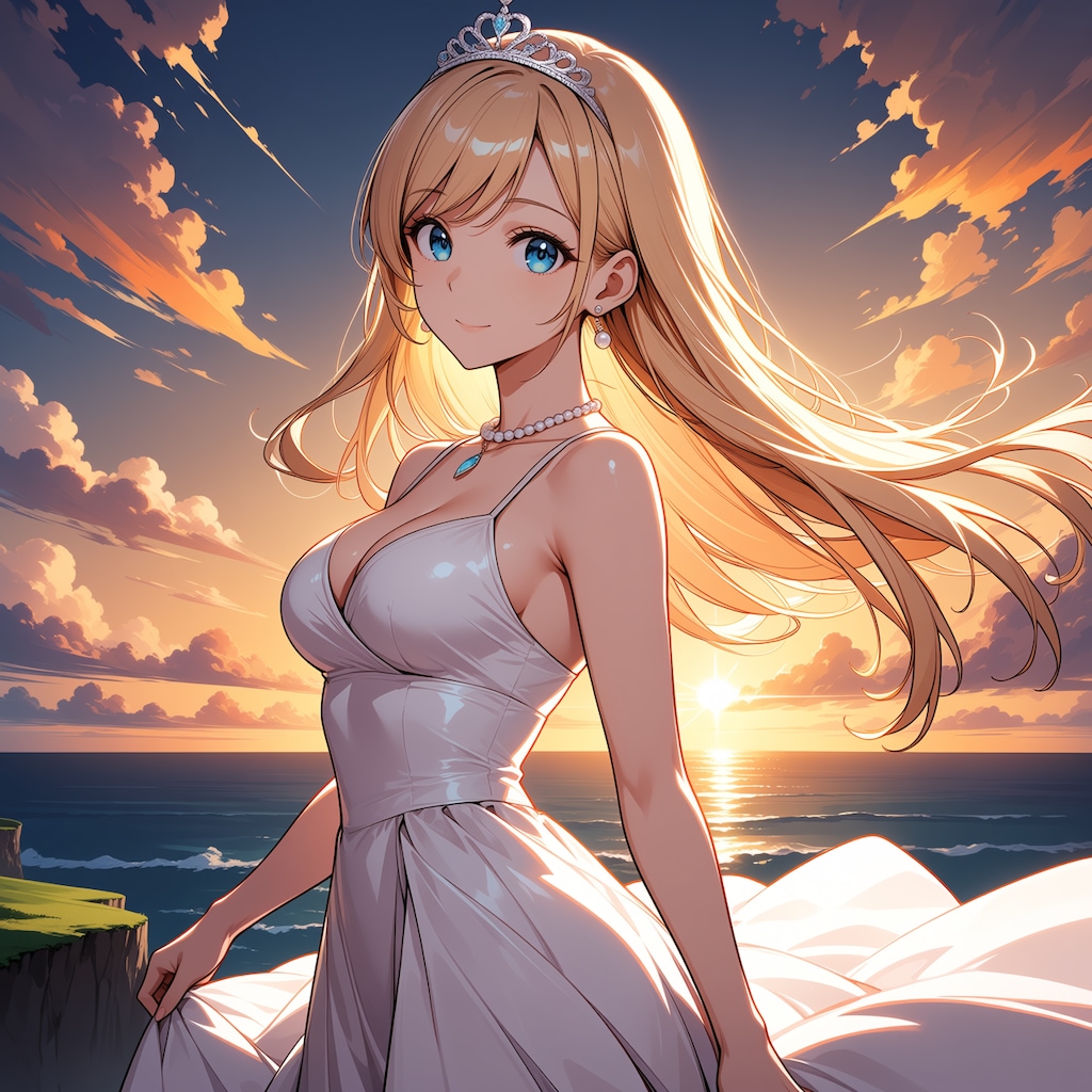 夕陽と美少女(モデル：あかり、ジェスティーナ、さくら)　ANIMAテスト版