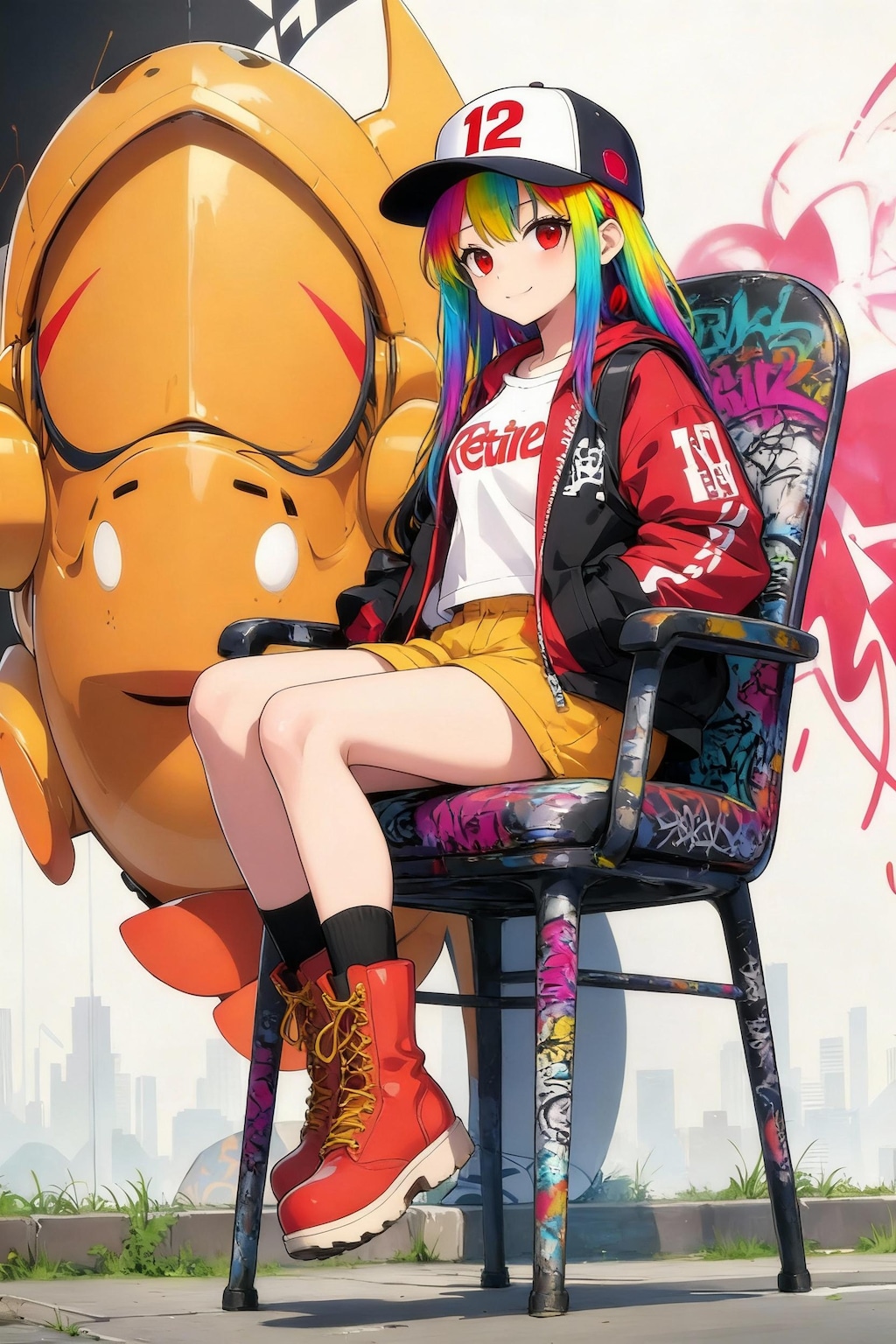 懐かしい初期の絵を座らせてみました