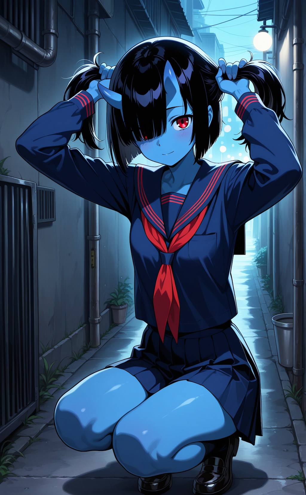 手ツインテを覚えた青鬼