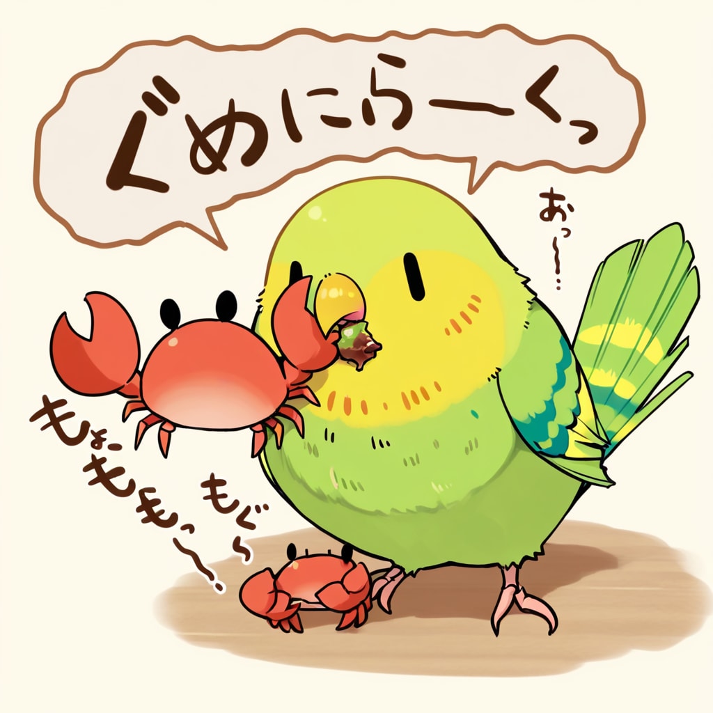 蟹を食う喋るインコ
