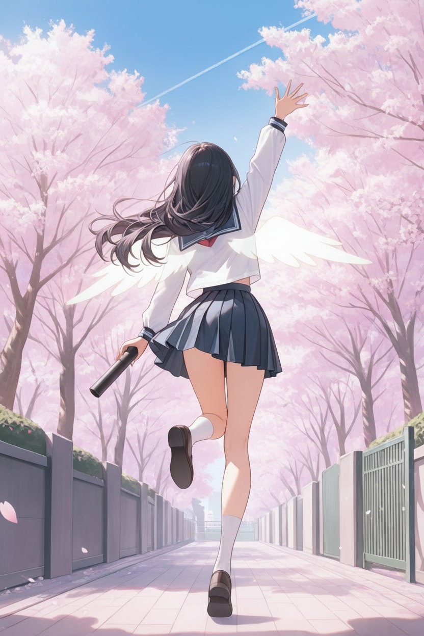 桜舞う季節　ここを飛び立つよ | の人気AIイラスト・グラビア