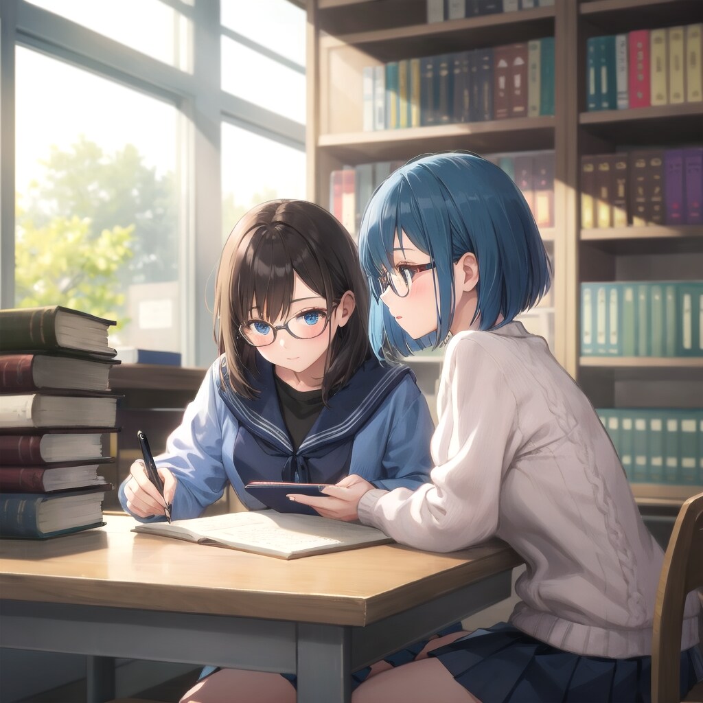 図書館の静かな午後