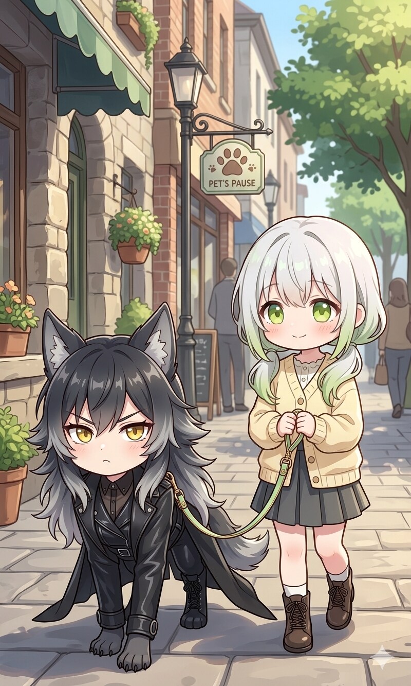 セリュナさんとルーヴァの散歩