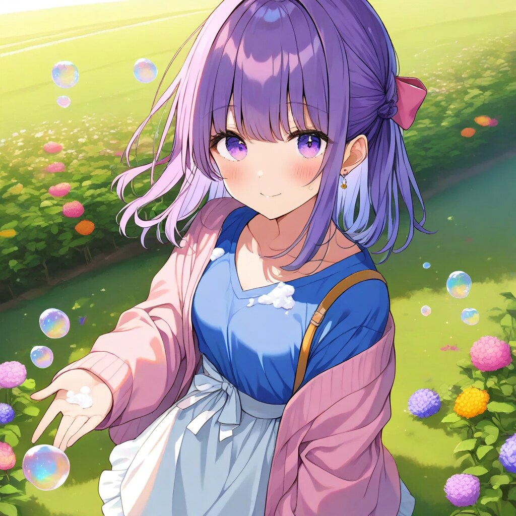 あら、大人にさんがシャボン玉をくださったみたい♪