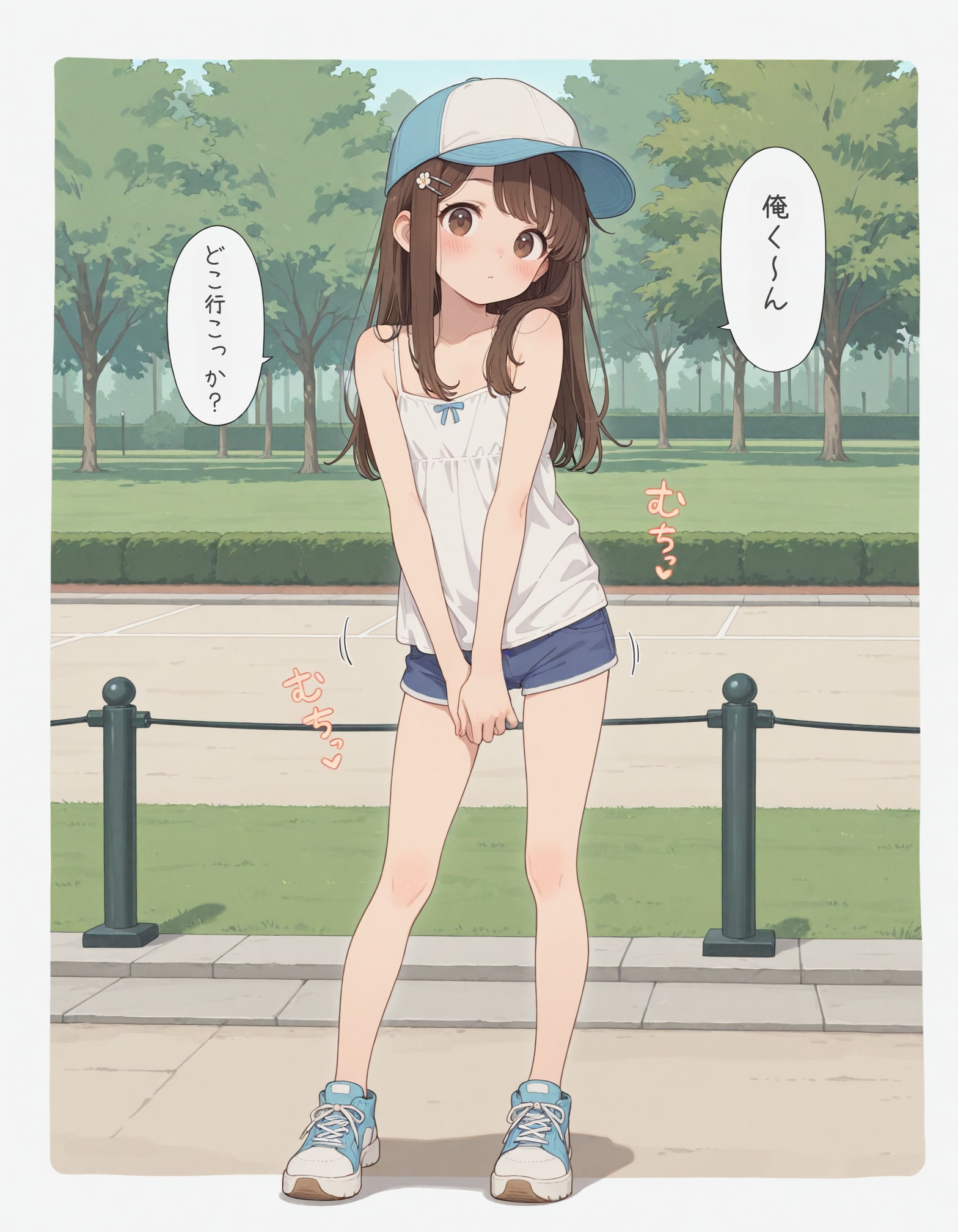 べースボールキャップの男の娘