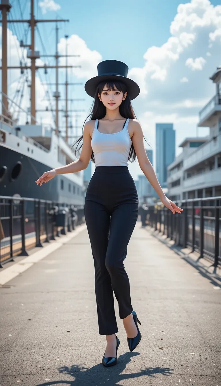 かっこかわいいダンサー白鳥英美梨の横浜港公演
