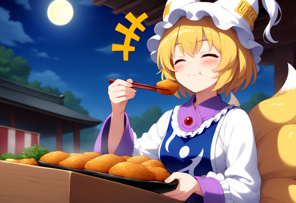 東方　八雲藍　お稲荷さんを食べる