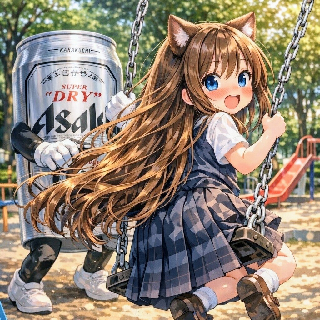 ブランコをする小さな女の子 | の人気AIイラスト・グラビア