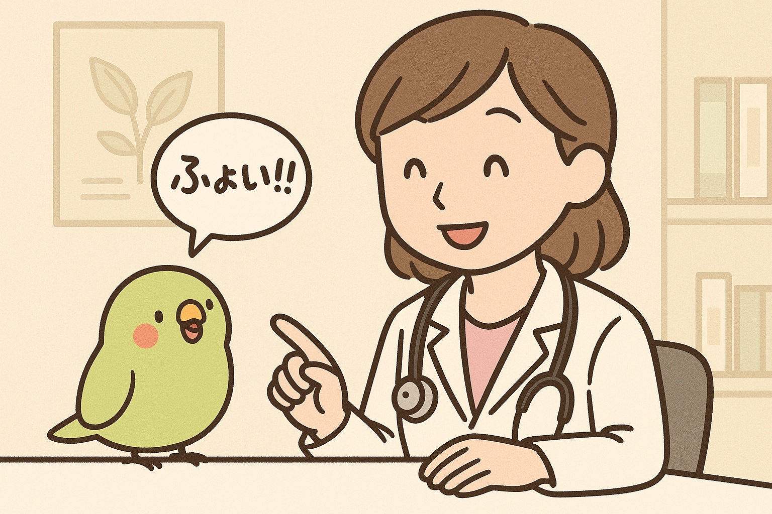 女医とインコ