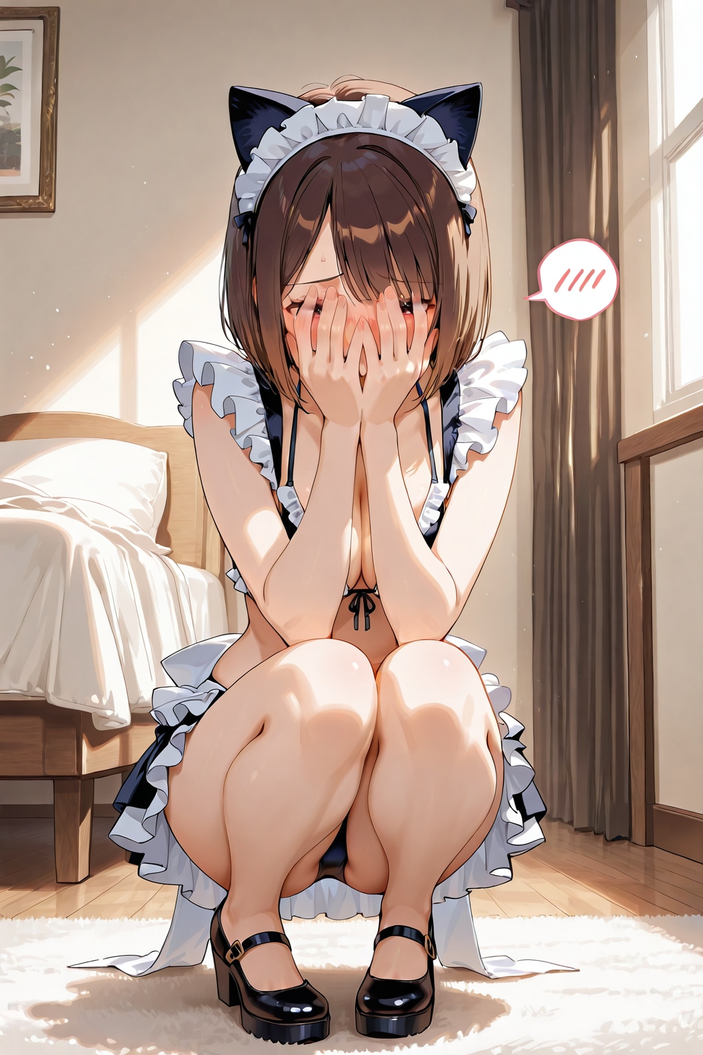 うぅ…この格好、恥ずかし過ぎ……やっぱ無理っ///
