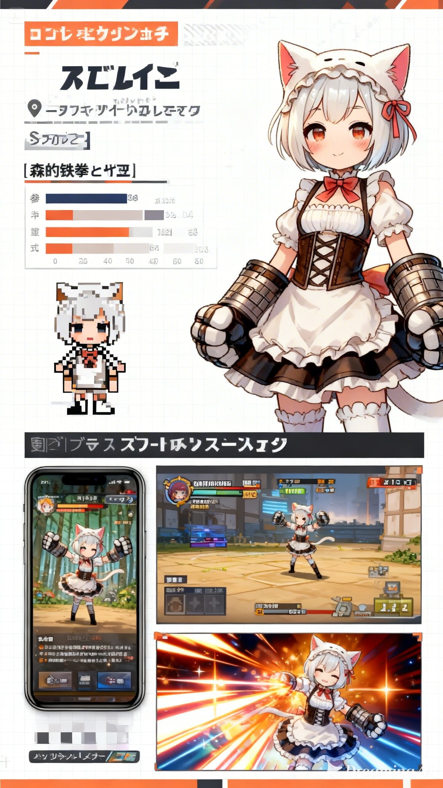 鉄拳ねこ忍者メイドのさなえ