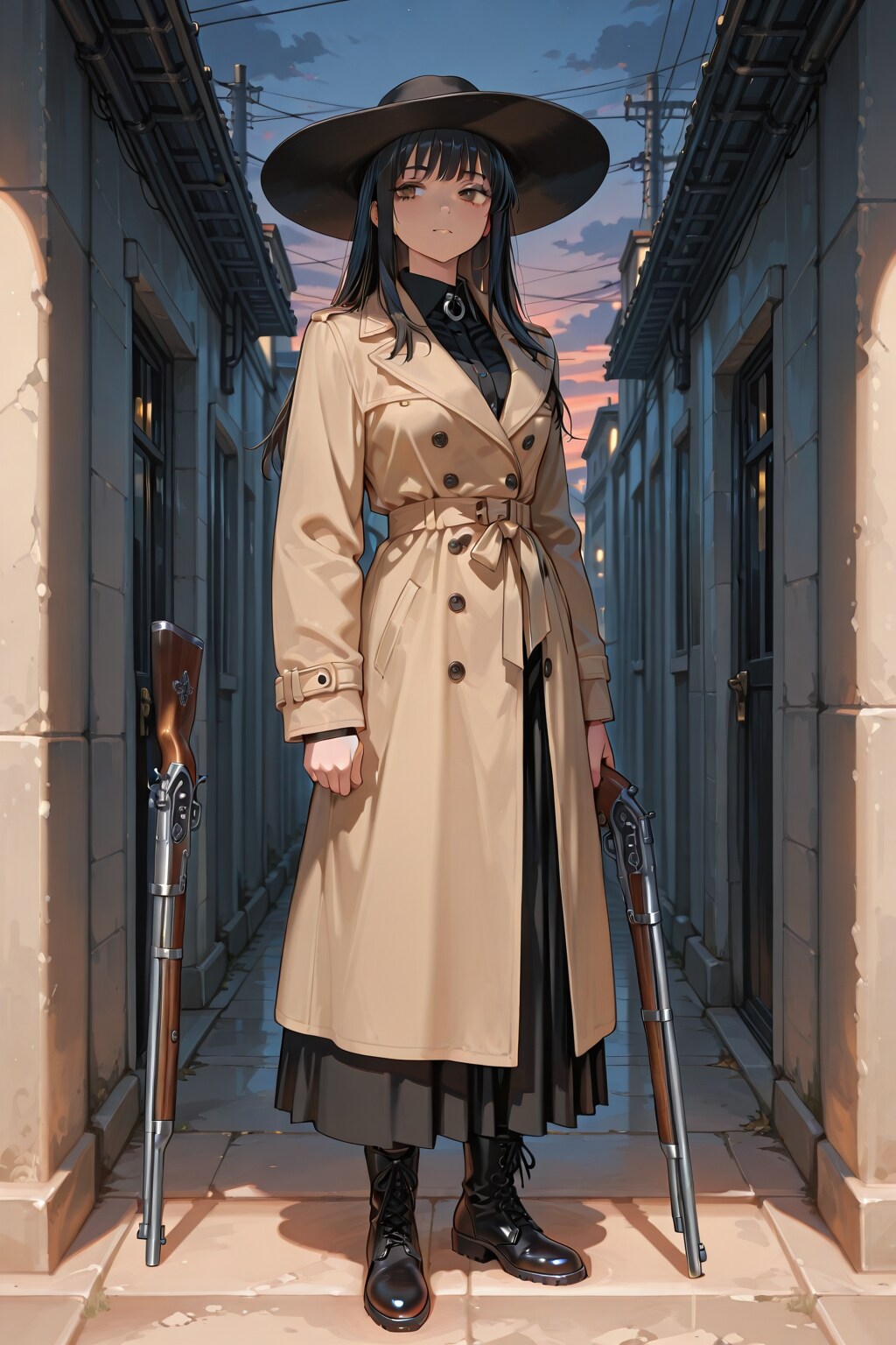 歌いながら銃で曲射してそうな女 | の人気AIイラスト・グラビア